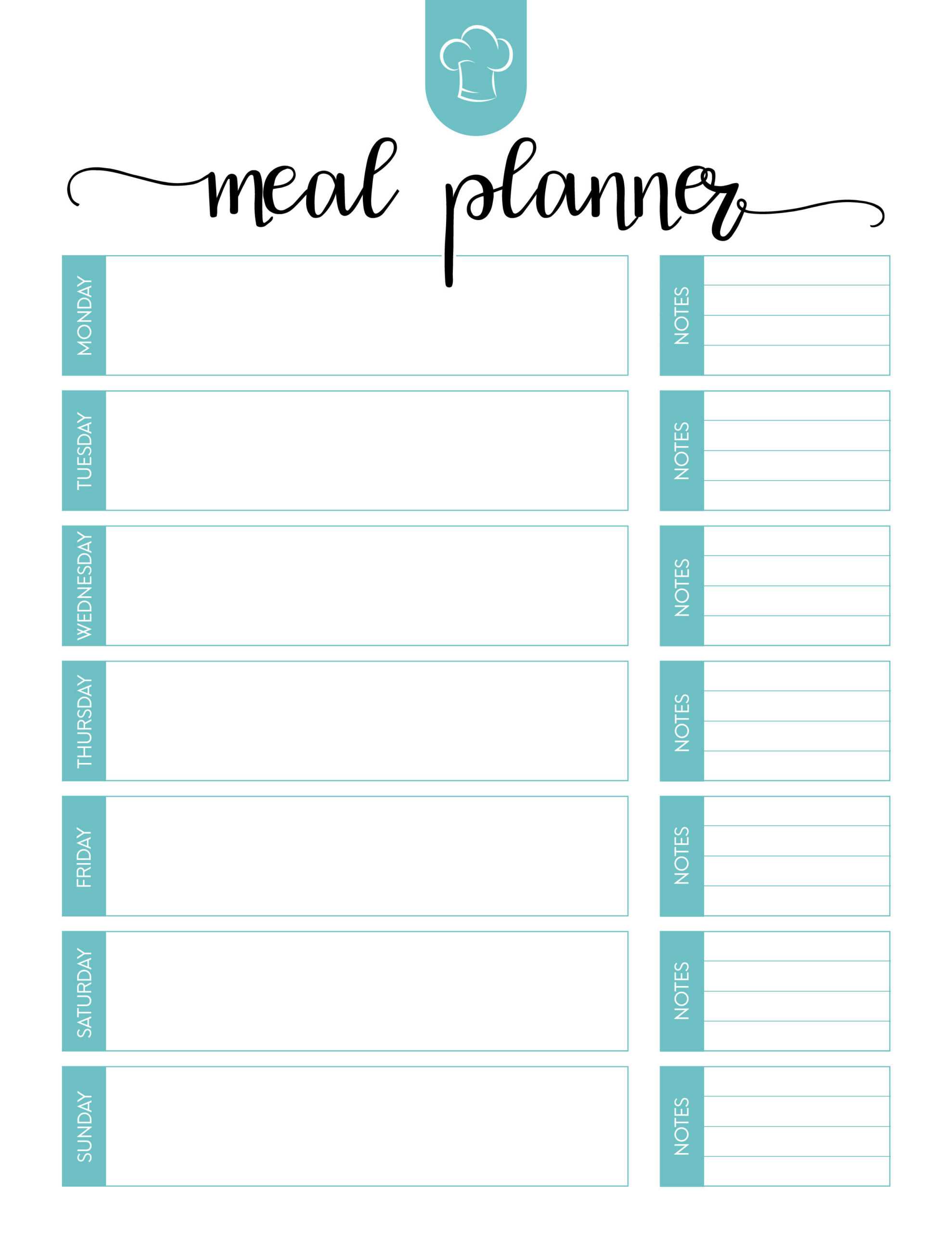 Free Meal Planner Template – Dalep.midnightpig.co Throughout Blank Meal Plan Template
