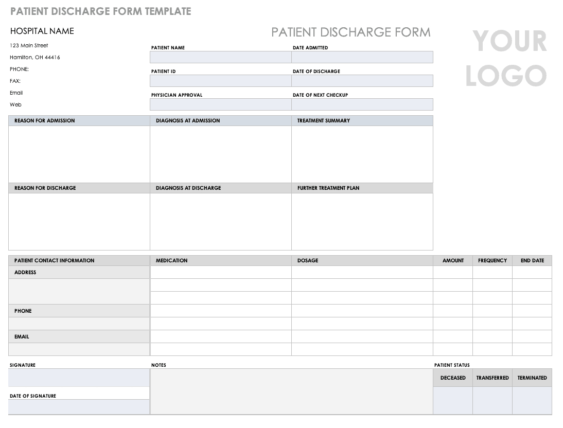 Free Medical Form Templates | Smartsheet With Medical History Template Word