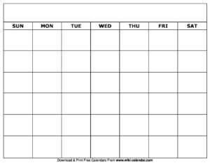 Free Printable Blank Calendar Templates - Dalep.midnightpig.co regarding Full Page Blank Calendar Template
