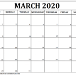 Free Printable Calendar Templates 2020 – Calendarkart In Full Page Blank Calendar Template