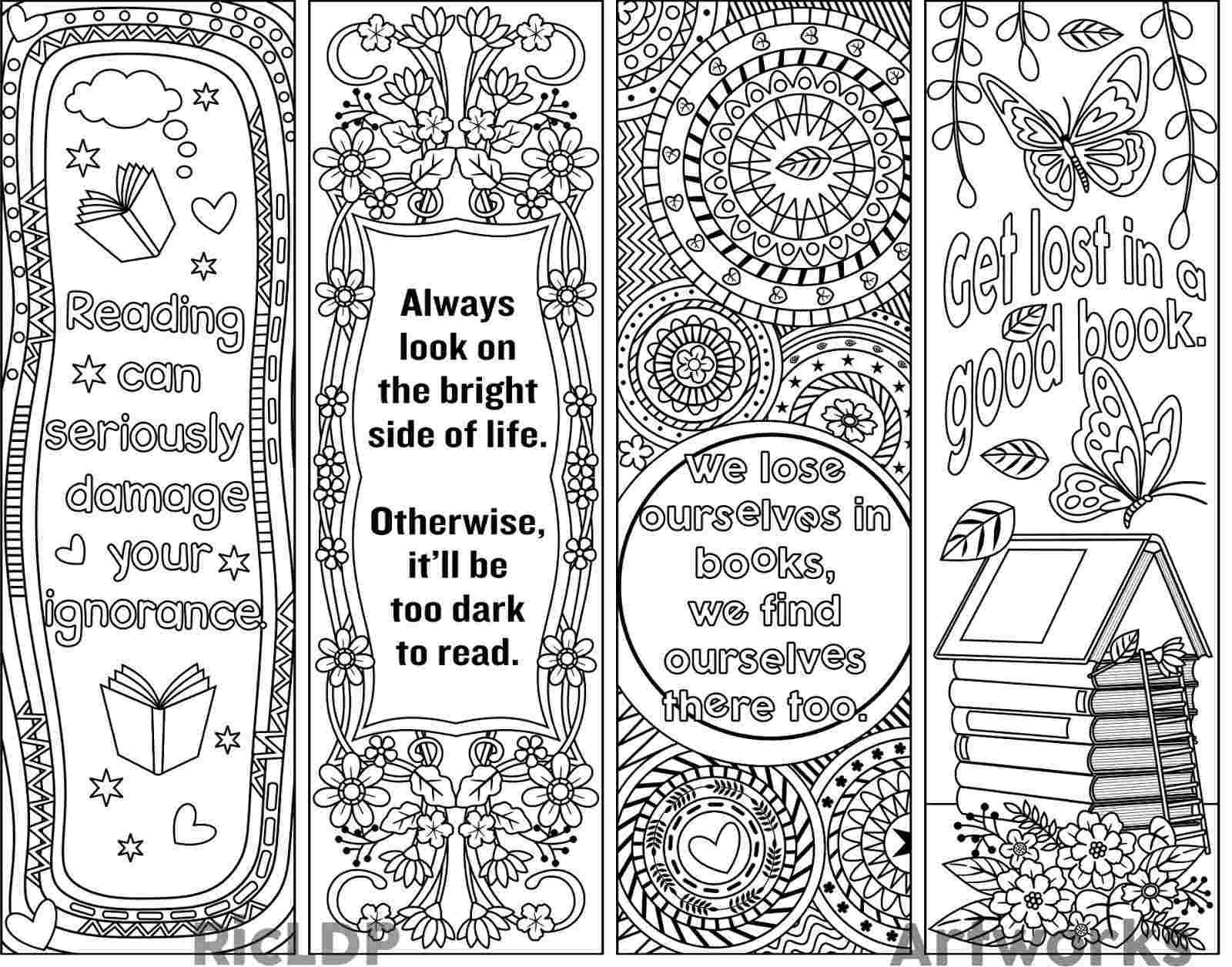 Free Printable Coloring Bookmarks Templates Free Printable Within Free Blank Bookmark Templates To Print