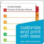 Free Printable Divider Tabs Template Intended For 8 Tab Divider Template Word