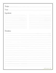 Free Printable Recipe Pages - Calep.midnightpig.co with regard to Full Page Recipe Template For Word