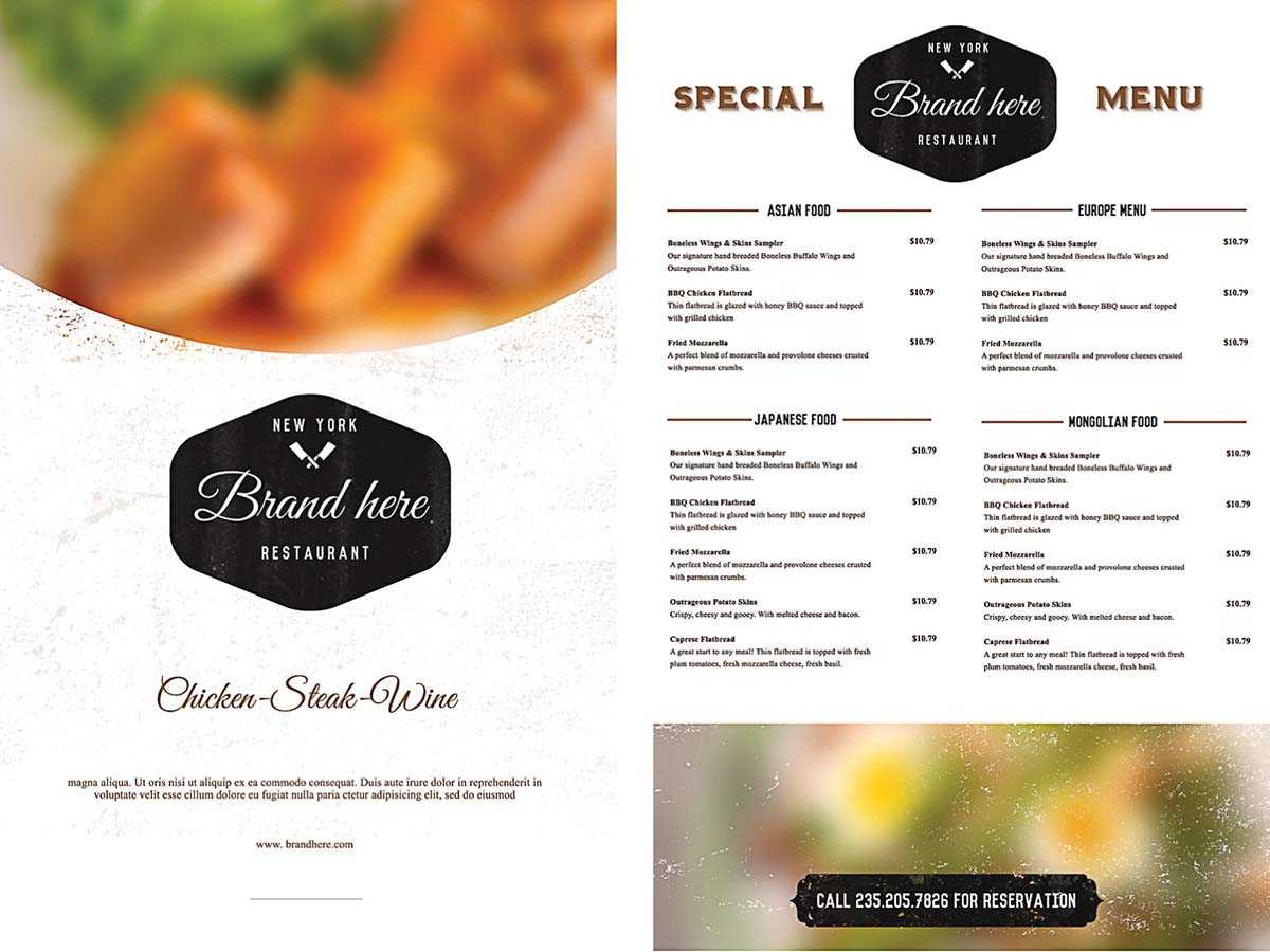 Free Restaurant Menu Templates – Calep.midnightpig.co In Free Cafe Menu Templates For Word