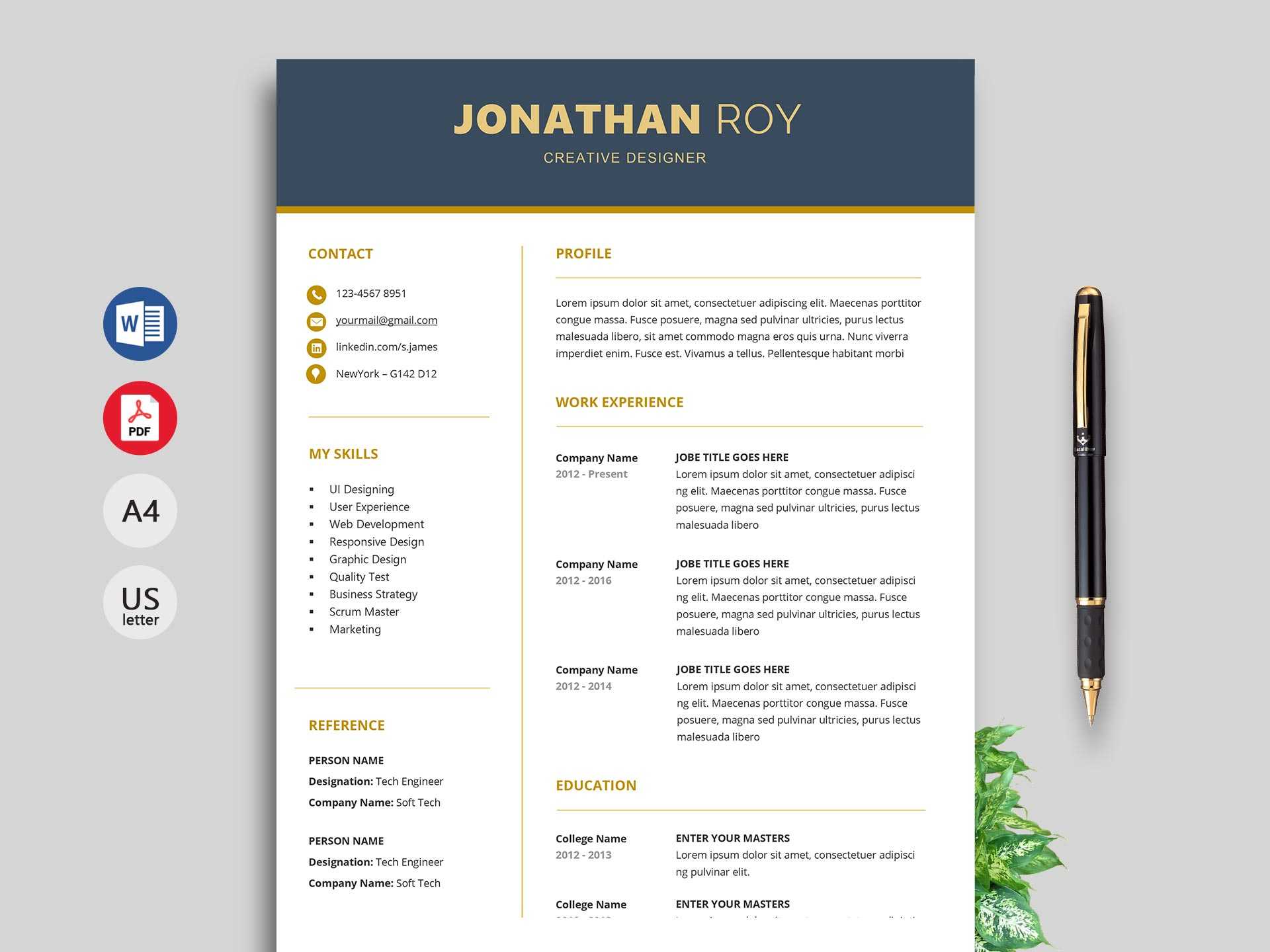 Free Simple Resume & Cv Templates Word Format 2020 | Resumekraft Pertaining To Free Downloadable Resume Templates For Word