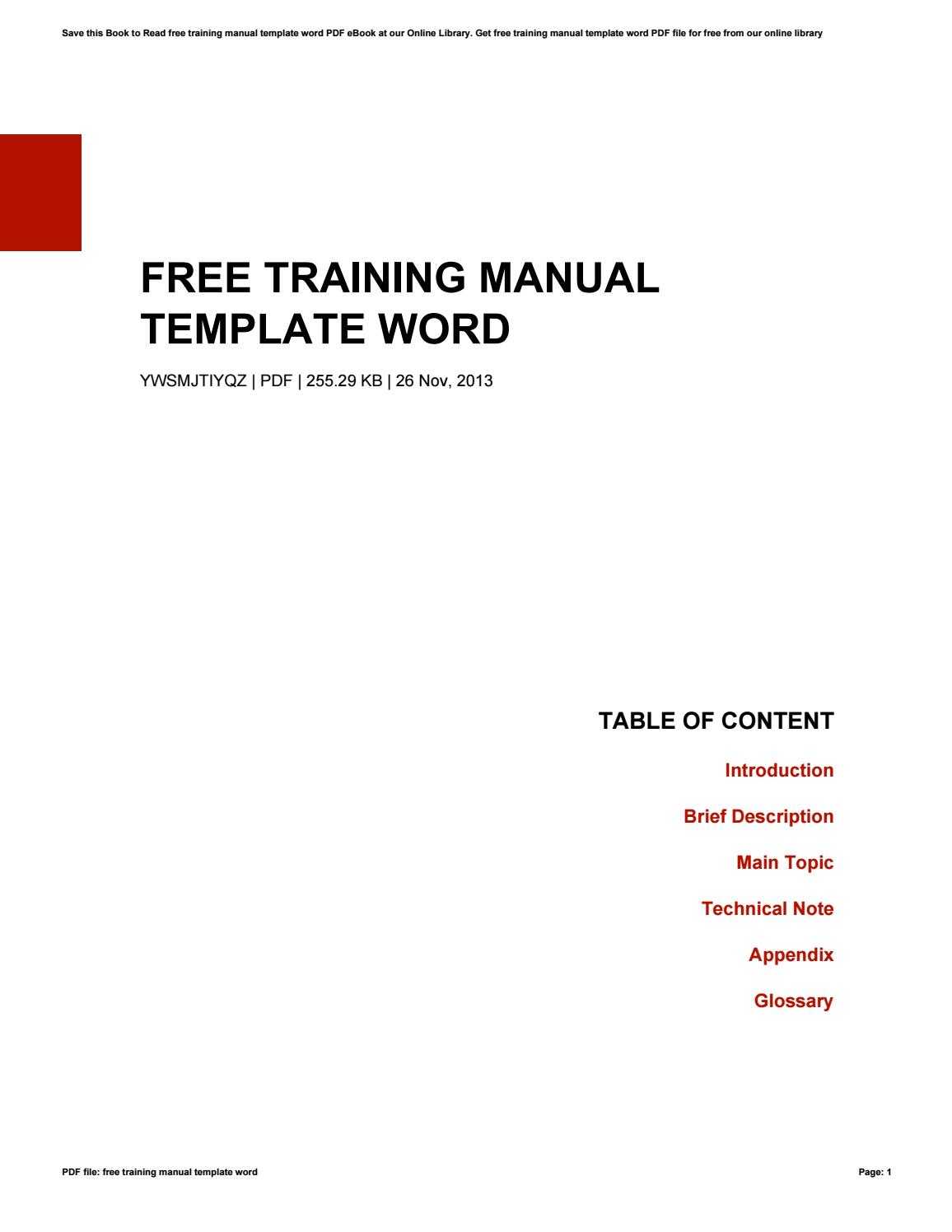 Free Training Manual Template Wordkazelink257 - Issuu Intended For Training Documentation Template Word