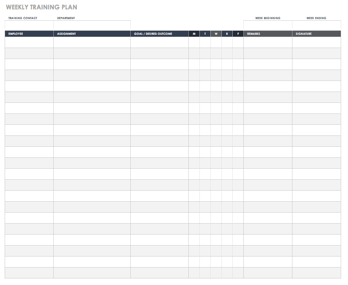 Free Training Plan Templates For Business Use | Smartsheet Intended For Blank Scheme Of Work Template