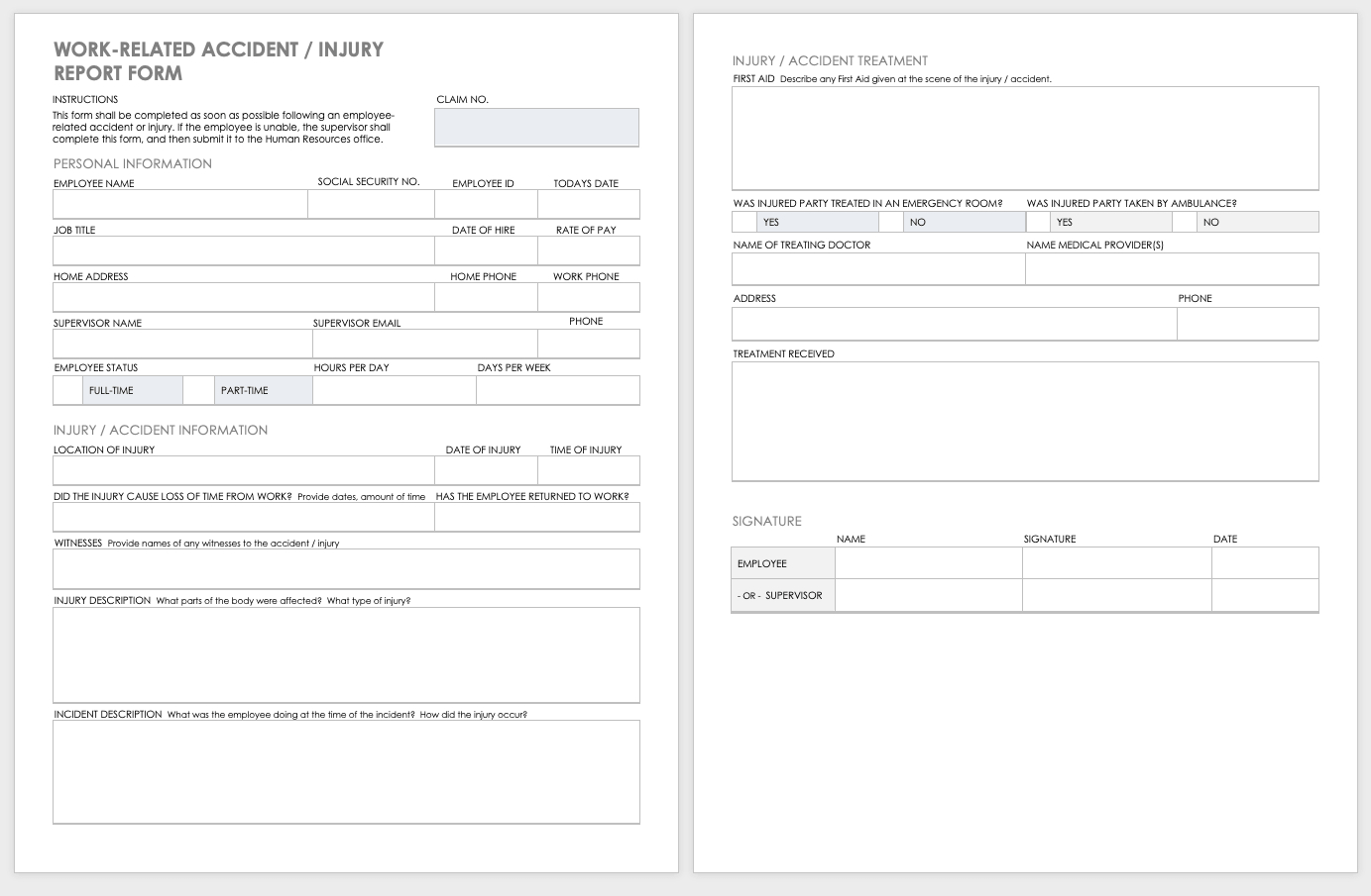 Free Workplace Accident Report Templates | Smartsheet For Incident Report Log Template