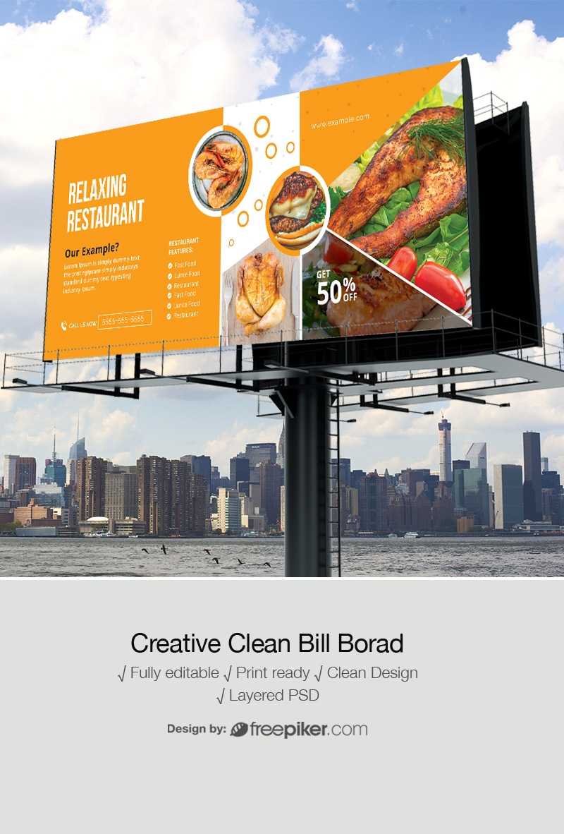 Freepiker | Food & Restaurant Billboard Outdoor Banner Inside Outdoor Banner Template