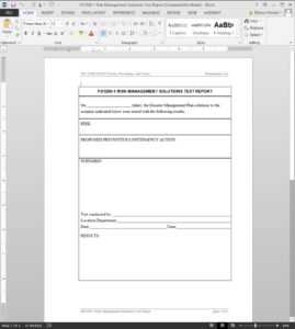 Fsms Risk Management Solutions Test Report Template | Fds1200-1 with regard to Risk Mitigation Report Template