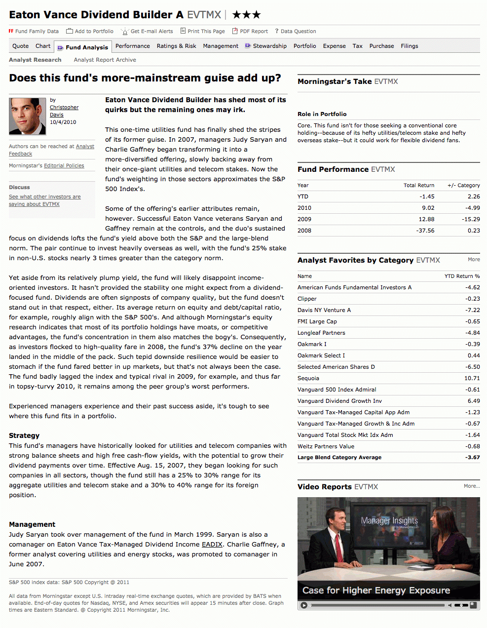 Fund Analyst Report (Sample) Within Stock Analyst Report Template