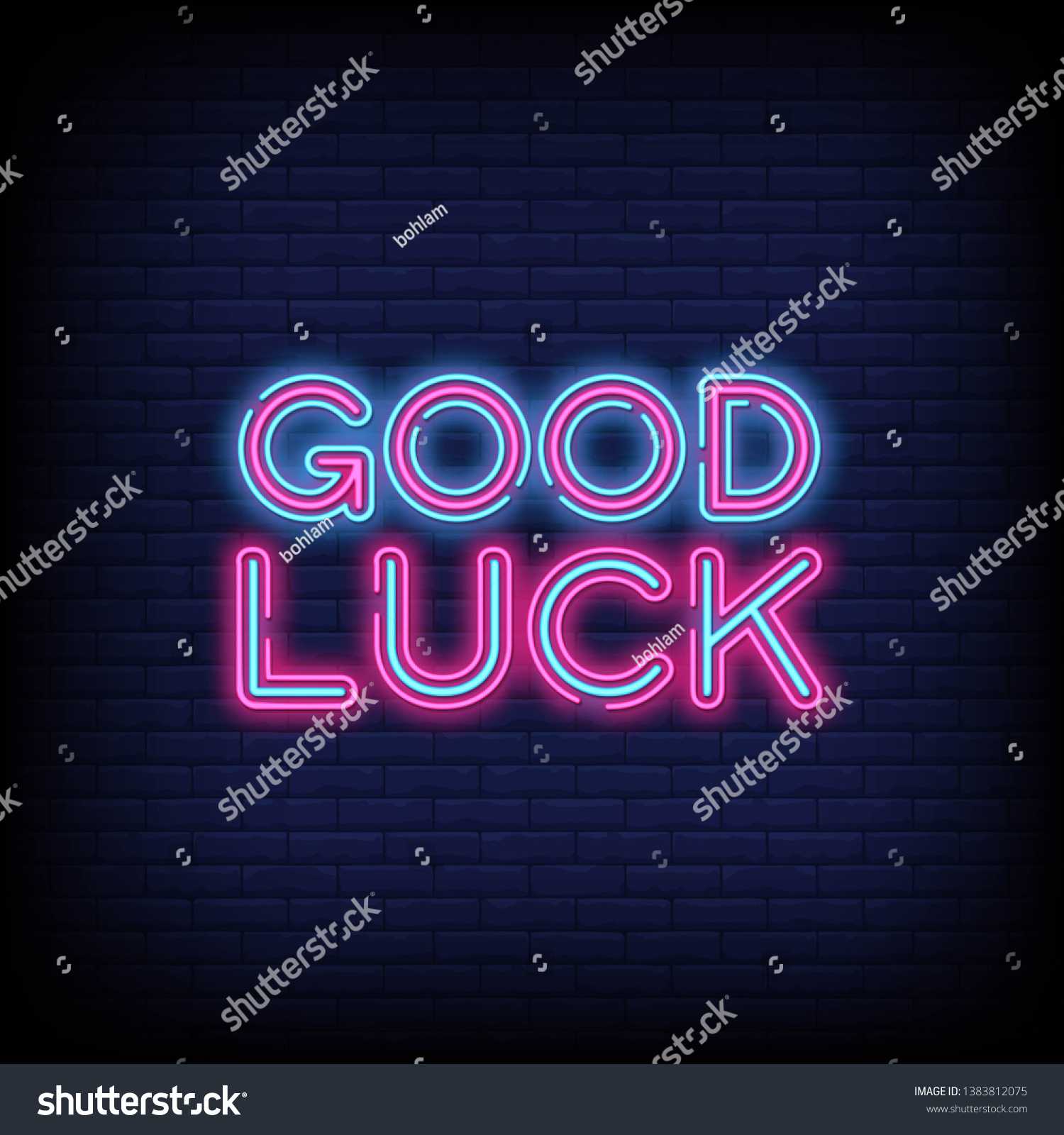 Good Luck Neon Sign Vector Abrick Stock Vector (Royalty Free Within Good Luck Banner Template