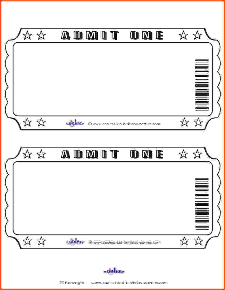 Gorgeous Printable Movie Tickets Template | Coleman Blog Inside Blank Admission Ticket Template