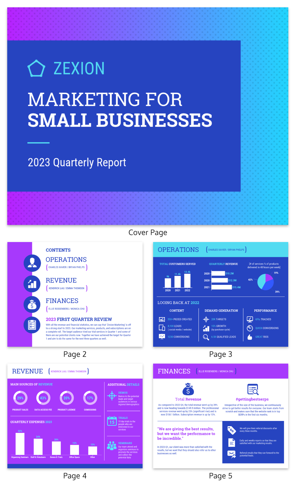 Gradient Business Marketing Quarterly Report Template Intended For Social Media Marketing Report Template