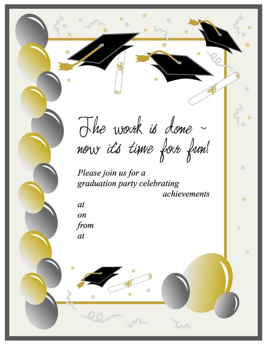 Graduation Invites Templates Free – Dalep.midnightpig.co In Graduation Party Invitation Templates Free Word