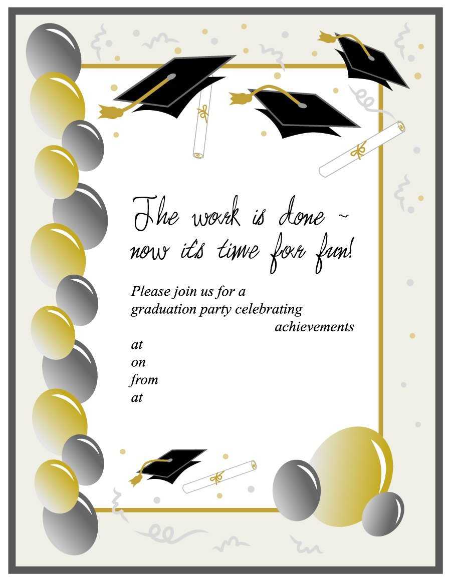 Graduation Invites Templates Free - Dalep.midnightpig.co In Graduation Party Invitation Templates Free Word