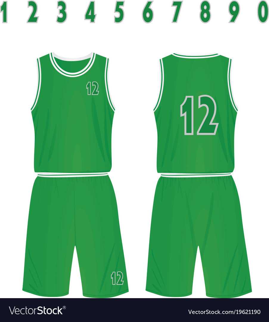 Green Basketball Uniform For Blank Basketball Uniform Template