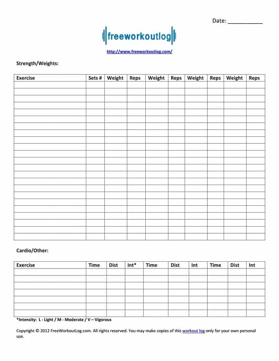 Gym Workout Template - Dalep.midnightpig.co In Blank Workout Schedule Template