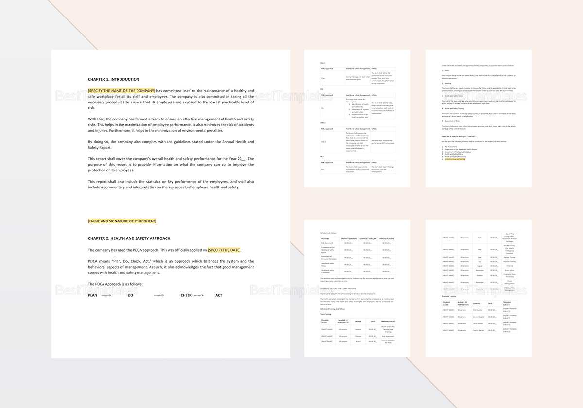 Health And Safety Annual Report Template Within Annual Health And Safety Report Template