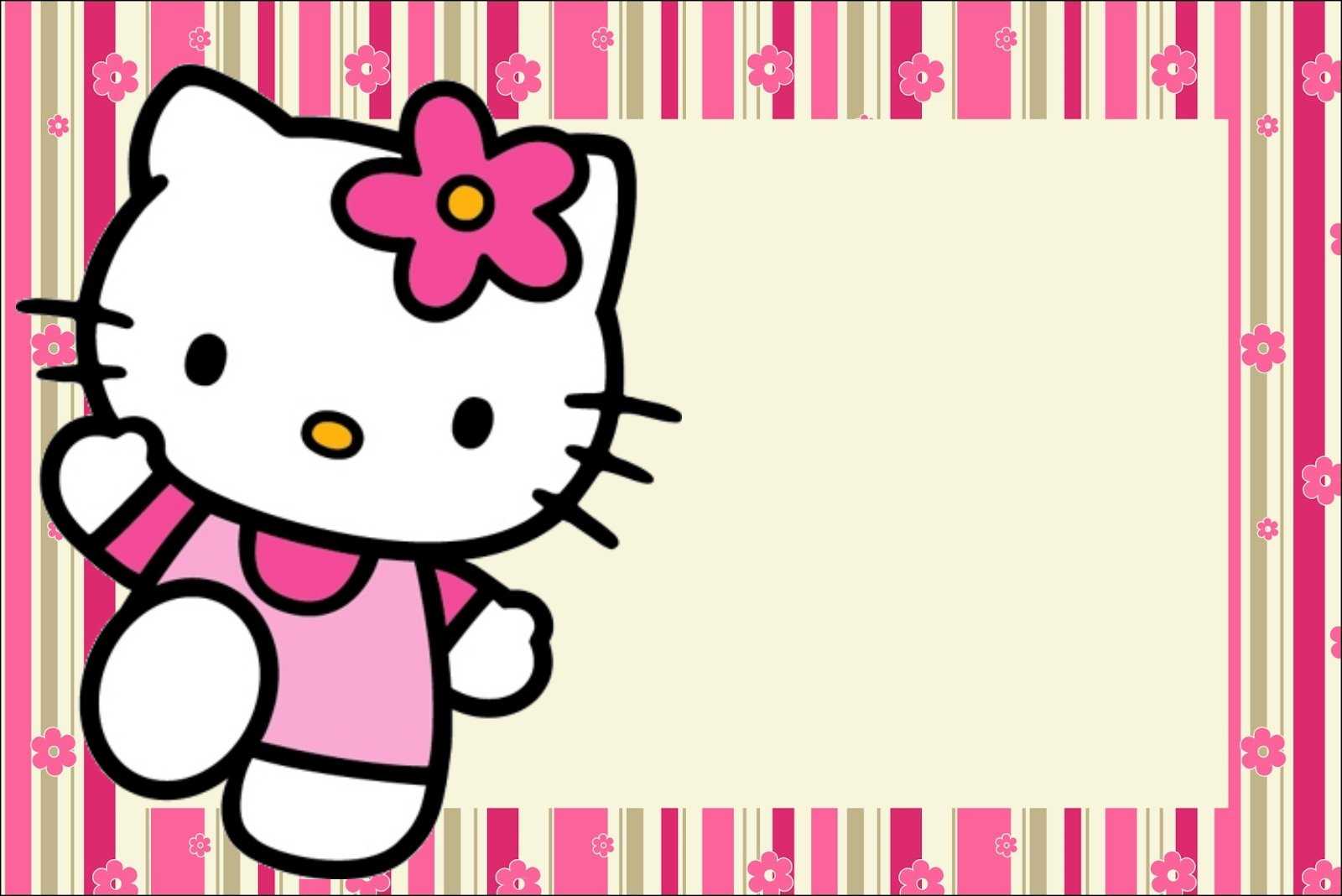 Hello Kitty With Flowers: Free Printable Invitations. - Oh Regarding Hello Kitty Birthday Banner Template Free
