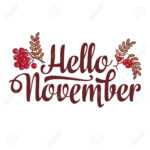 Hello November. Lettering Composition Flyer Or Banner Template Intended For Welcome Banner Template