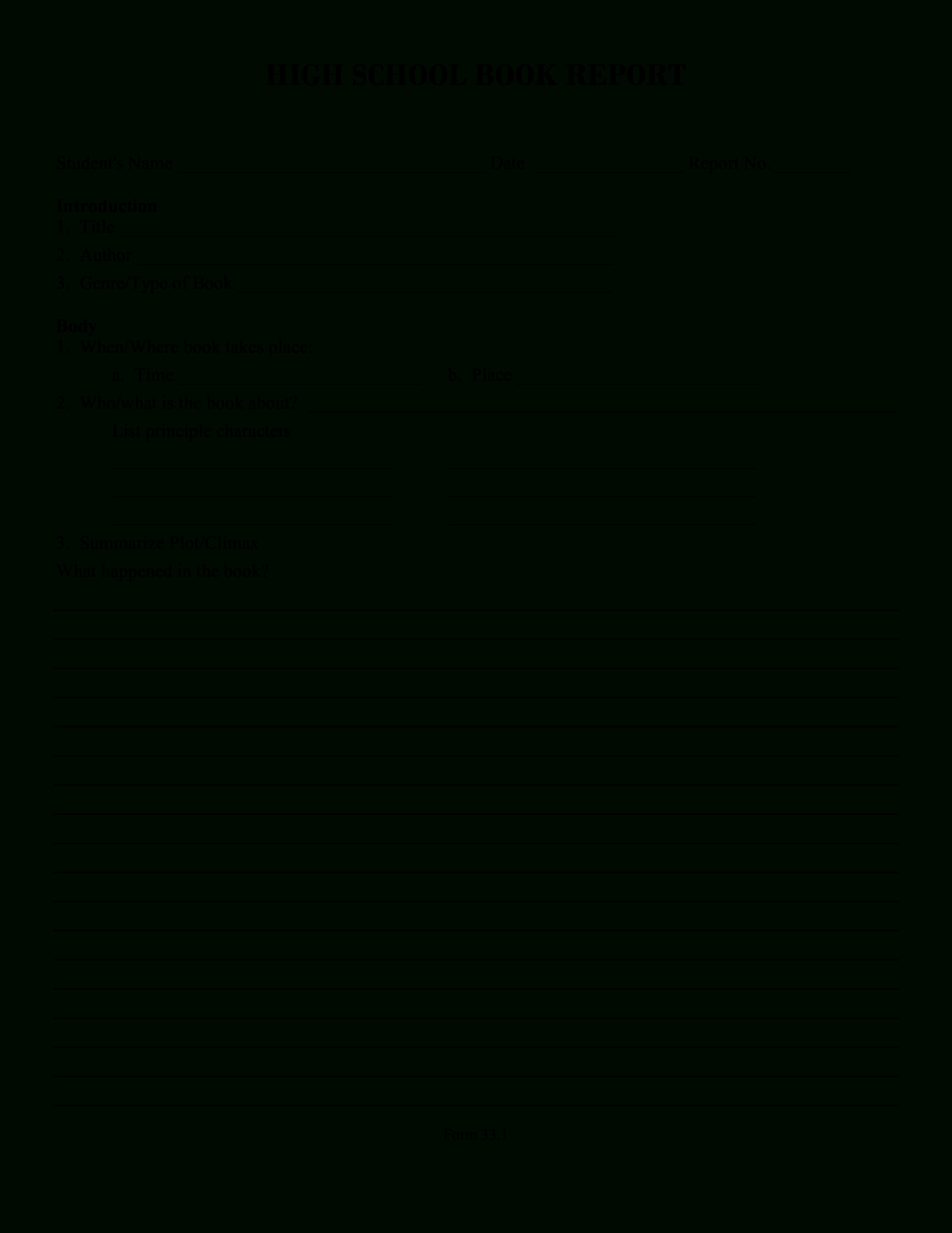 High School Book Report Template – Dalep.midnightpig.co Intended For Skeleton Book Report Template