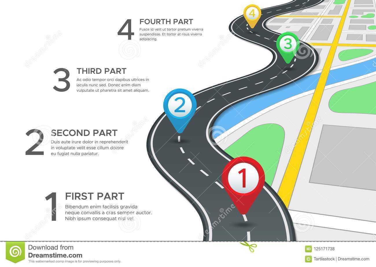 Highway Road Infographic. Street Roads Map, Gps Navigation Inside Blank Road Map Template