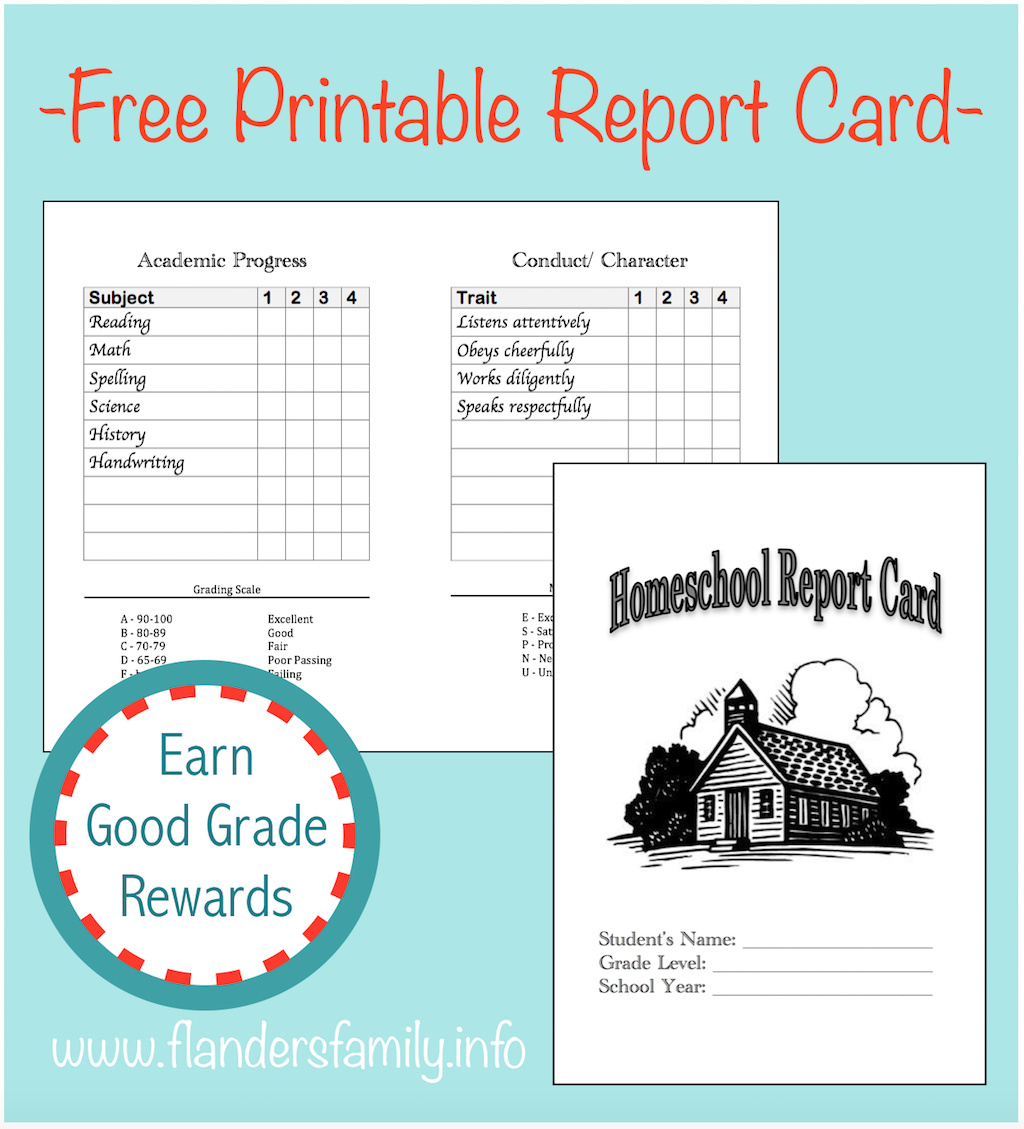 Homeschool Report Cards – Flanders Family Homelife Inside Homeschool Report Card Template Middle School