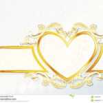 Horizontal Rococo Wedding Banner With Heart Emblem Stock in Wedding Banner Design Templates