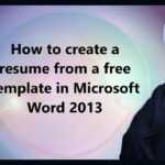 How To Create A Resume From A Free Template In Microsoft Word 2013 Pertaining To Resume Templates Word 2013