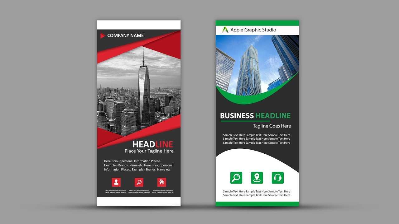 How To Design Roll Up Banner For Business | Photoshop Tutorial For Pop Up Banner Design Template