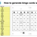 How To Generate Bingo Cards With A List Of Words For Blank Bingo Card Template Microsoft Word