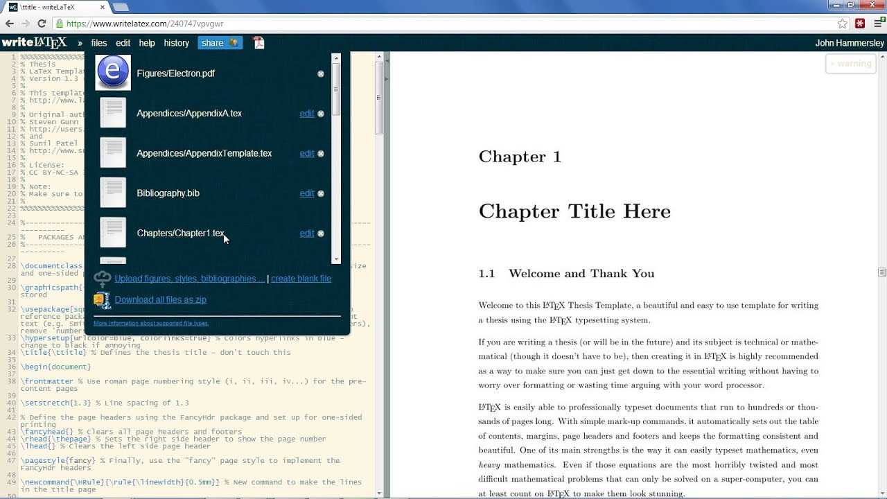 How To Get Started Writing Your Thesis In Latex – Overleaf Throughout Ms Word Thesis Template