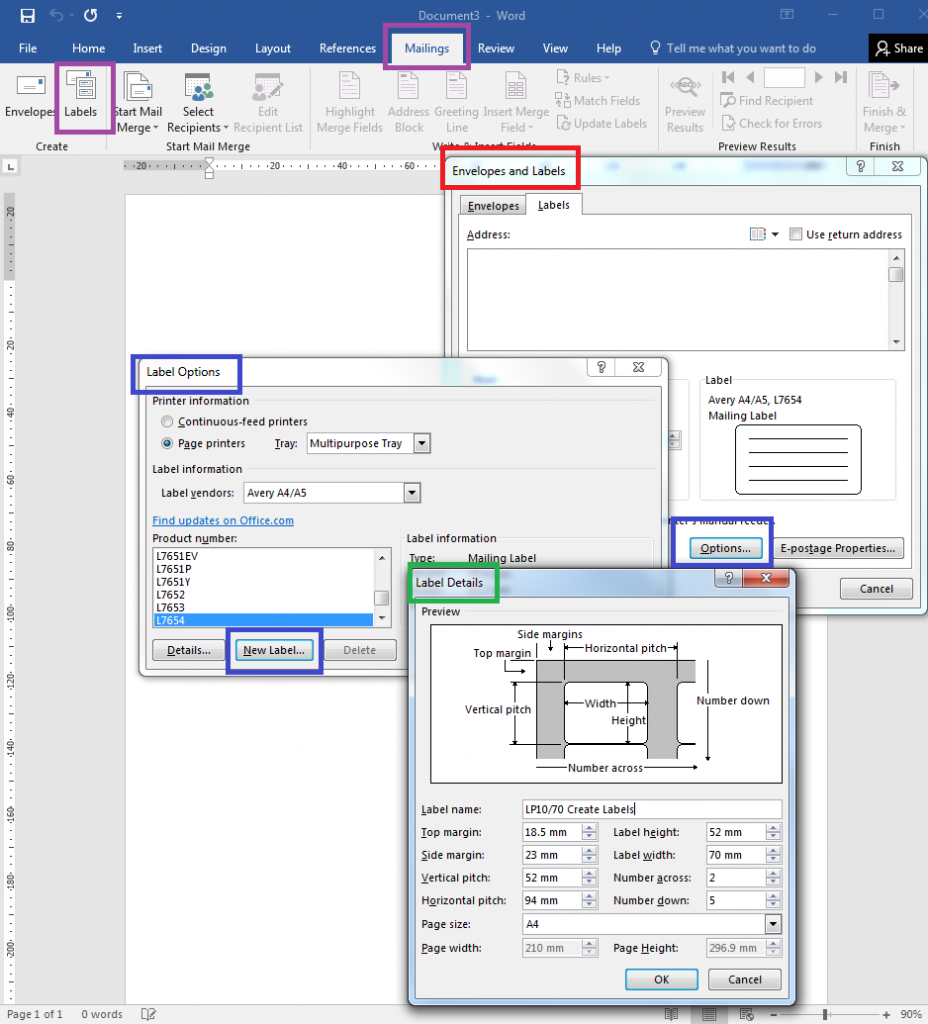 How To – How To Create Your Own Label Templates In Word Intended For 33 Up Label Template Word