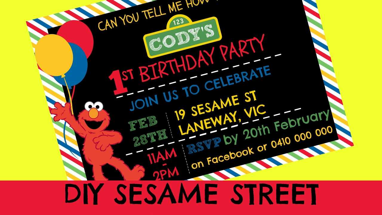 How To Make A Sesame Street Digital Invitation | Includes For Sesame Street Banner Template