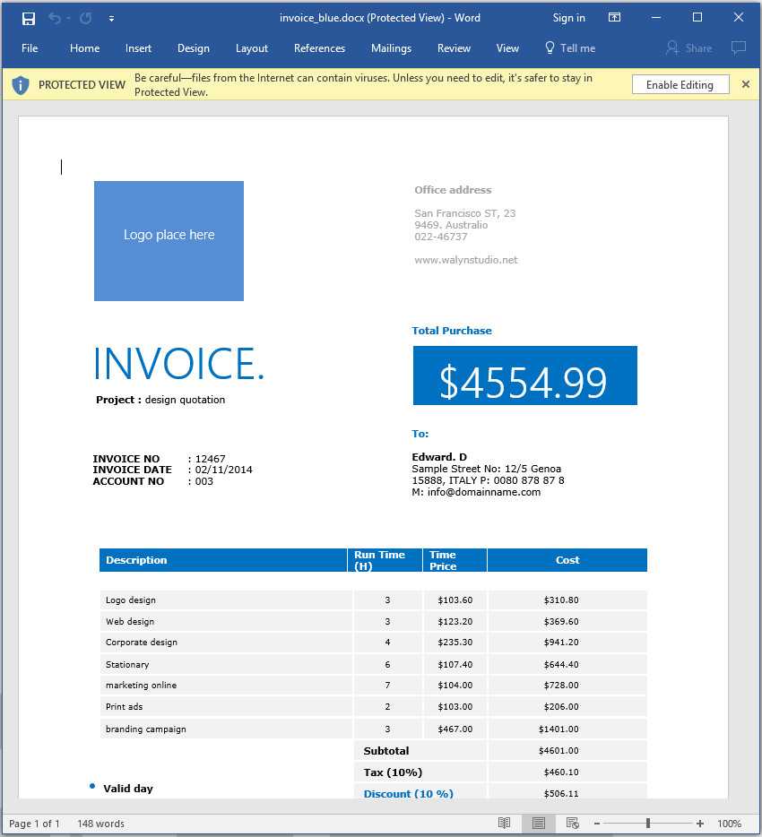 How To Make An Invoice In Word: From A Professional Template Regarding Web Design Invoice Template Word