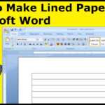 How To Make Lined Paper With Microsoft Word For Notebook Paper Template For Word 2010