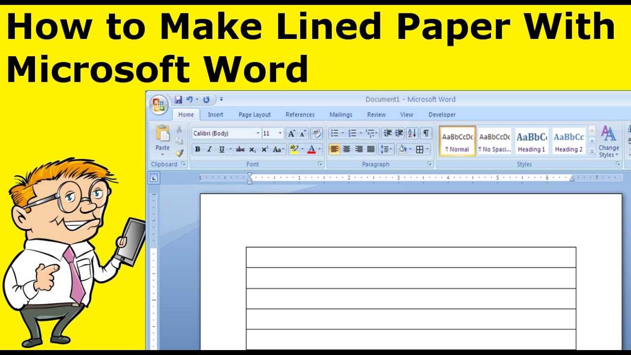 How To Make Lined Paper With Microsoft Word Regarding Microsoft Word Lined Paper Template