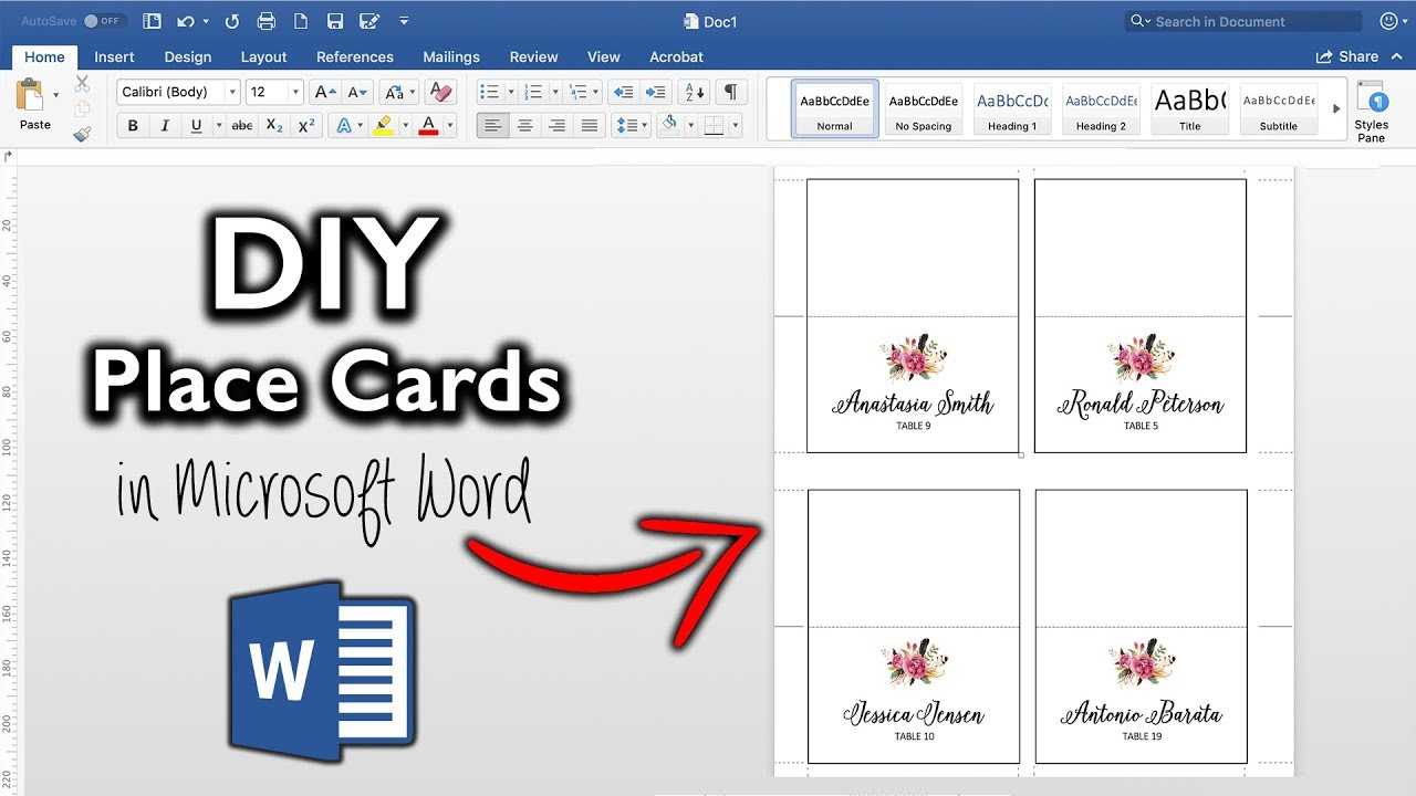 How To Make Place Cards In Microsoft Word | Diy Table Cards With Template Throughout Microsoft Word Place Card Template