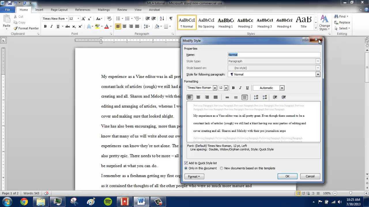 How To Save Mla Format In Microsoft Word With Mla Format Word Template