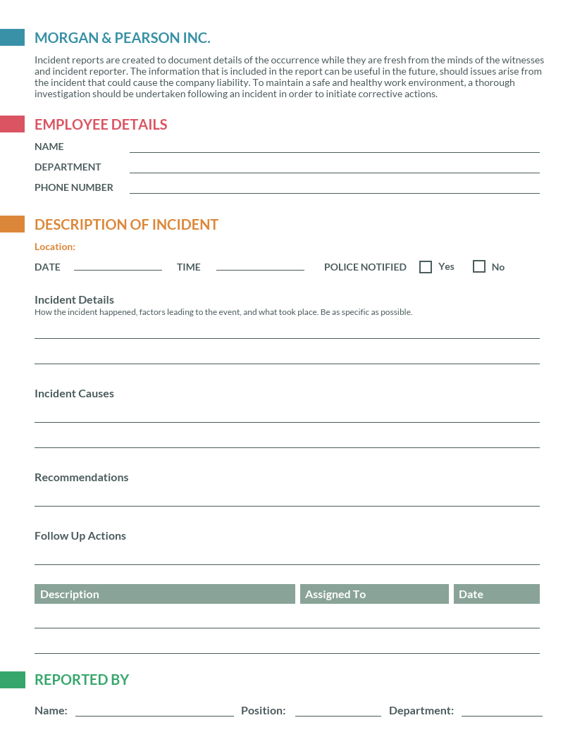 How To Write An Effective Incident Report [Templates] – Venngage With Office Incident Report Template