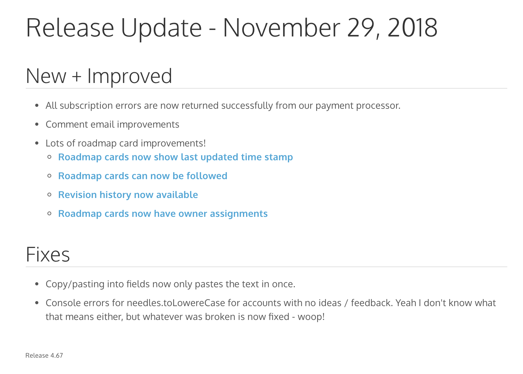 How To Write Great Release Notes | Prodpad Regarding Software Release Notes Template Word