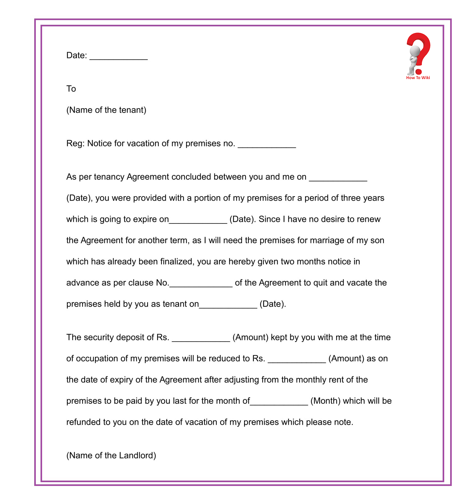 How To Write Notice Letter Template In Pdf & Word | How To Wiki With 2 Weeks Notice Template Word