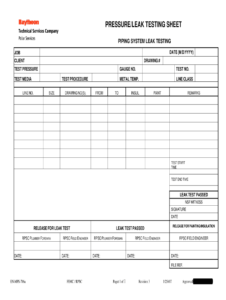 Hydro Test Form - Fill Online, Printable, Fillable, Blank within Hydrostatic Pressure Test Report Template