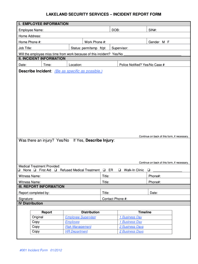 Incident Report Form – Fill Out And Sign Printable Pdf Template | Signnow Inside First Aid Incident Report Form Template