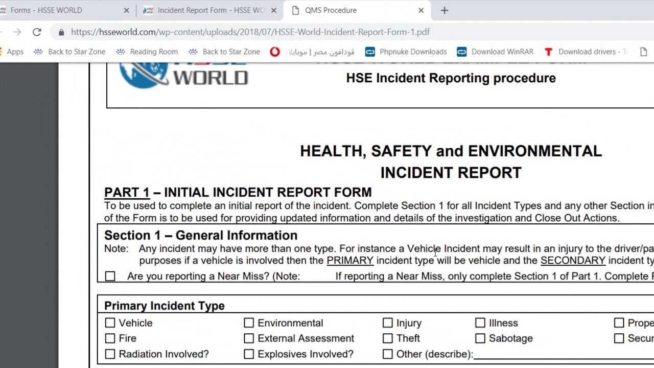 Incident Report Form – Hsse World Inside Health And Safety Incident Report Form Template