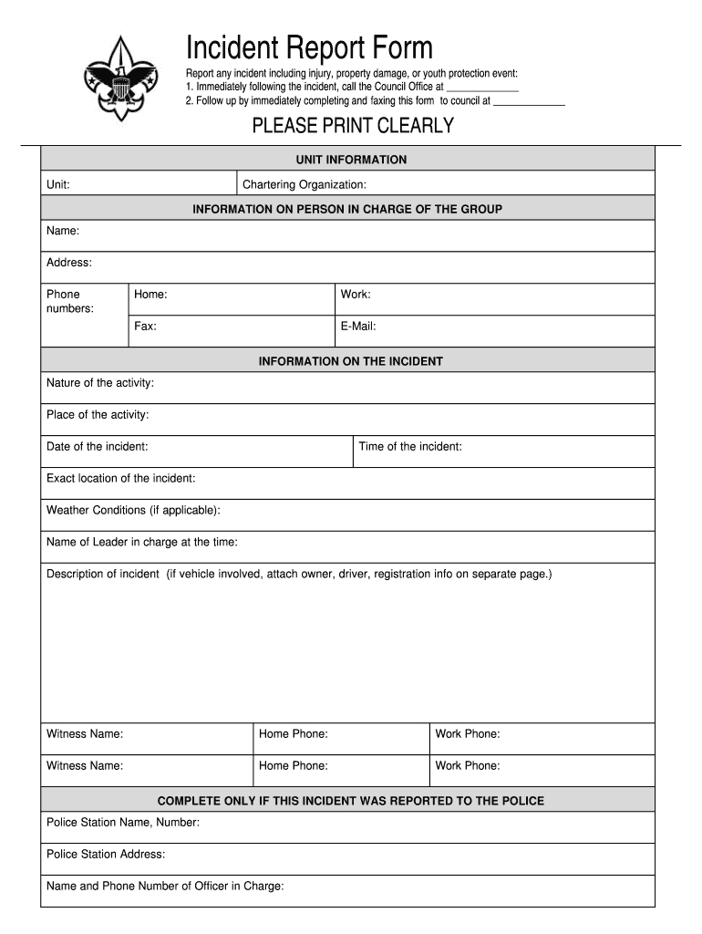 Incident Report Form Pdf – Fill Online, Printable, Fillable For Customer Incident Report Form Template