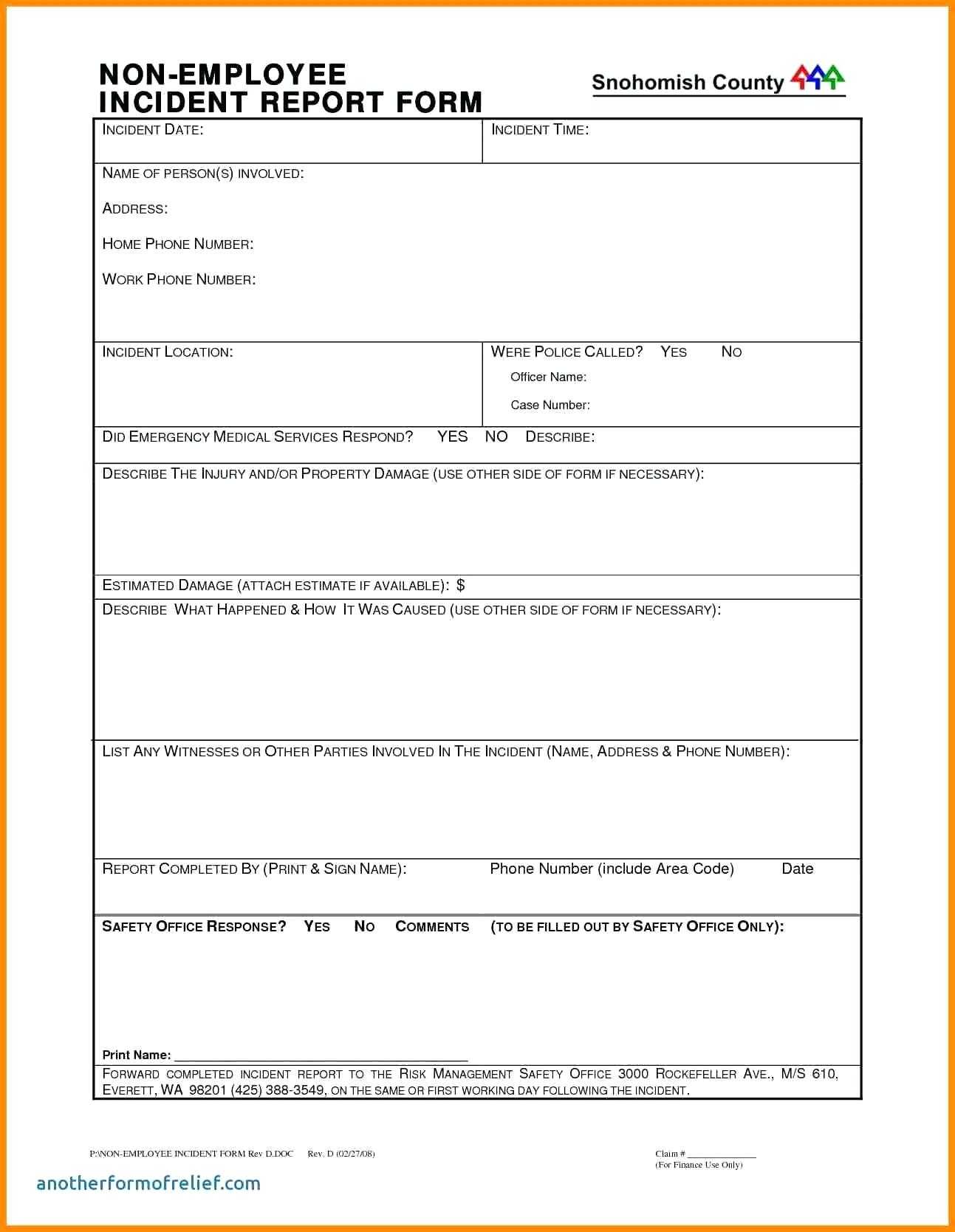 Incident Report Form Template Free Download – Vmarques Inside Patient Report Form Template Download