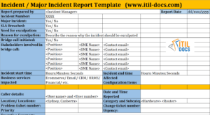 Incident Report Template | Major Incident Management – Itil Docs for Itil Incident Report Form Template