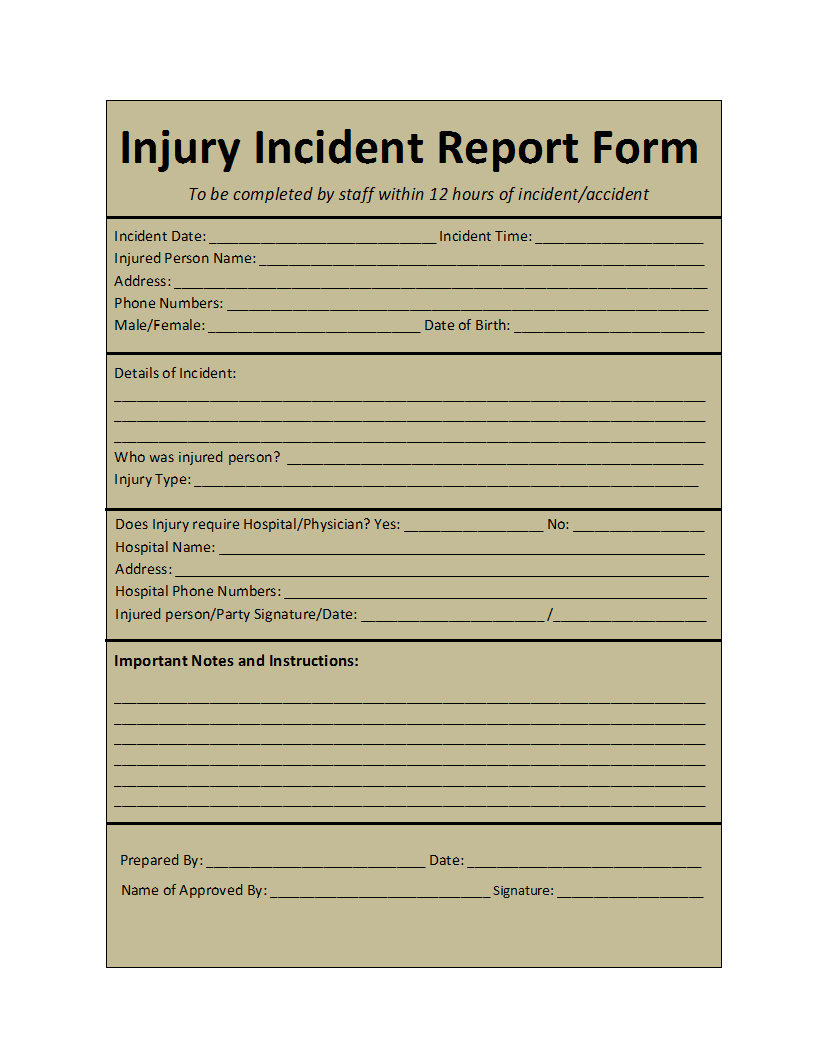 Incident Report Template Within Report Writing Template Free
